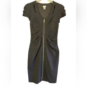 Cache Elegant Black Mini Dress with Gold Accent